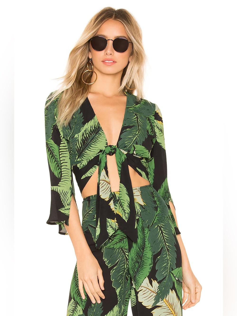 Beach Riot x Revolve Bali Top in Black Palm